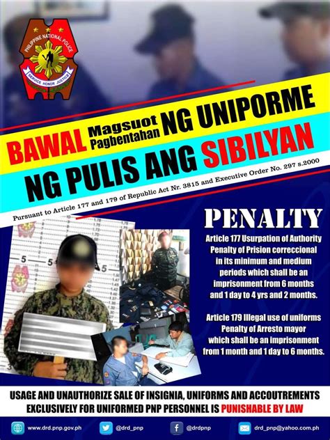PNP Campaign Against Illegal Uniforms .